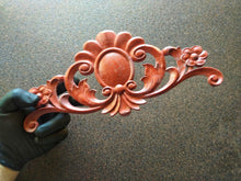 Load image into Gallery viewer, Furniture Pediment embellishment 31cm, Handmade carved embellishment Decorative Applique