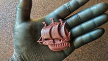 Load image into Gallery viewer, Frigate Silicone Mold: Boat Applique for Furniture, Clay & Resin Crafts
