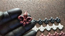 Load image into Gallery viewer, Silicone mold for mini Fleur De Lys appliques 5+5 , Fleur de lis Applique, Fleur de lys Mould, Molds for Clay, Molds For Resin, furniture moldings (Copy)