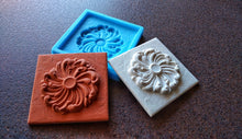 Load image into Gallery viewer, Tile Silicone Mold with volumetric Whirlpool element, Vintage Style tiles, Concrete & Resin