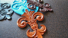 Load image into Gallery viewer, Fleur de Lis Silicone Mold: Vintage Heraldic Embellishments (19.5cm) , Fleur de lis Applique, Fleur de lys Mould, Molds for Clay, Molds For Resin, furniture moldings (Copy) (Copy)
