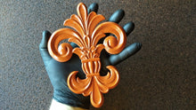 Load image into Gallery viewer, Fleur de Lis Silicone Mold: Vintage Heraldic Embellishments (19.5cm) , Fleur de lis Applique, Fleur de lys Mould, Molds for Clay, Molds For Resin, furniture moldings (Copy) (Copy)