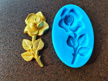 Load image into Gallery viewer, Silicone Mold for Chic Rose with Stem : Handmade Flower Casting