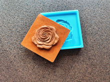 Load image into Gallery viewer, Silicone Mold for Square Tile with volumetric rose element : Handmade Embellishment