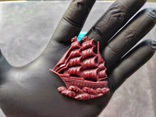 Load image into Gallery viewer, Small Sailboat Silicone Mold: Miniature Frigate Applique (6.3cm)