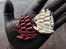 Load image into Gallery viewer, Small Sailboat Silicone Mold: Miniature Frigate Applique (6.3cm)