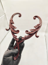 Load image into Gallery viewer, Elegant furniture scrolls ornaments (2pcs) 24.7cm long Resin carvings furniture DIY overlays for upcycling