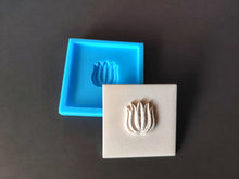 Load image into Gallery viewer, Silicone mold for DIY tiles with volumetric flower element 9.8x9.8cm