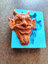 Load image into Gallery viewer, Mocking devil's head Silicone Mold (11x8.5x3.2cm), for the production of repetitions of hand-made sculptures