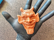 Load image into Gallery viewer, Mocking devil's head Silicone Mold (11x8.5x3.2cm), for the production of repetitions of hand-made sculptures