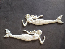 Load image into Gallery viewer, Mermaids Pair Resin Applique pair, Mythological creatures 3D overlays (Left+Right)