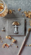 Load image into Gallery viewer, Handmade square tile with volumetric mushroom element, DIY tiles, backsplash tiles, vintage tiles, home makeover