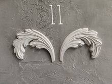 Load image into Gallery viewer, Leaves pair set made of architectural resin for furniture makeover, furniture appliques, vintage upcycling, furniture mouldings