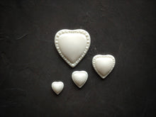 Load image into Gallery viewer, Vintage Hearts Set (4pcs) , heart Appliques , Furniture Moulding ,Furniture Appliques , scrapbooking , heart molding, heart mold