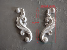 Load image into Gallery viewer, Resin decorative mouldings set (2pcs) for furniture makeover, scrapbooking, home DIY art projects