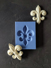 Load image into Gallery viewer, Silicone Mold Fleur de Lis, mold for clay, mold for resin, Vintage element, Heraldic lilly overlays