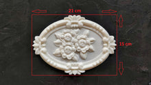 Load image into Gallery viewer, Large Applique Flower Bouquet // Appliques // Resin Onlay / Flower onlay/ Moulding/ Furniture moulding