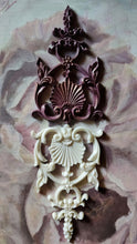 Load image into Gallery viewer, Silicone mould for Vertical furniture embellishment pediment 7 1/2in high, Furniture Appliques, DIY vintage upcycling supplies
