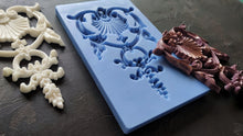 Load image into Gallery viewer, Silicone mould for Vertical furniture embellishment pediment 7 1/2in high, Furniture Appliques, DIY vintage upcycling supplies