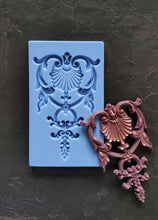 Load image into Gallery viewer, Silicone mold for vertical furniture pediment 4 1/2 x 7 1/2 inch (11.5x19cm) furniture embellishment appliques, mold for resin