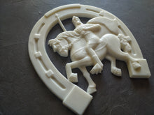 Load image into Gallery viewer, Large  Silicone Mold Knight , Wall Decor Horseshoe , Horseshoe , Knight applique , furniture onlay , central applique , Wall moulding