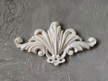Load image into Gallery viewer, Furniture ornate central pediment, resin applique, furniture embellishment, wall pediment, resin mouldings