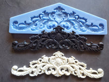 Load image into Gallery viewer, Silicone Mold for long central furniture applique 11.81 inch, Furniture pediments, ornate mouldings, wall pediment, vintage upcycling