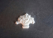 Load image into Gallery viewer, Flower bouquet resin applique 2,55 x 1,96 inch, furniture appliques, Flower resin cameo, dollhouse onlay, furniture onlays