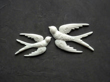 Load image into Gallery viewer, Swallow Pair Birds Applique, Birds mouldings, swallow onlays, birds resin appliques, swallow castings,