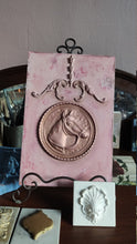 Load image into Gallery viewer, Silicone Mold for Horse Large Medallion, Cameo Mould, Silicone Mold, Furniture applique Mould , Animal head Mould, Horse cameo in frame