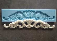 Load image into Gallery viewer, Silicone mold for furniture decorative ornate applique 13.77 inch long, furniture mouldings, furniture pediments, wall decorative pediments