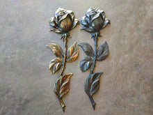 Load image into Gallery viewer, Rose on Stem Resin Applique for Furniture Decoration 29cm High, Home Decor