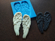 Load image into Gallery viewer, Silicone mold Angel Wings pair , polymer clay mold, wings appliques, Furniture Appliques, furniture mouldings, mold for resin