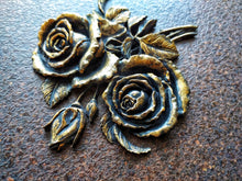 Load image into Gallery viewer, Roses resin flowers bush , furniture makeover , decorative moldings, furniture onlays, flowers appliques