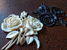 Load image into Gallery viewer, Roses resin flowers bush , furniture makeover , decorative moldings, furniture onlays, flowers appliques