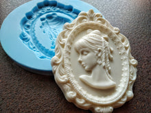 Load image into Gallery viewer, Large woman cameo silicone mold  wall decore concrete mold polymer clay mold