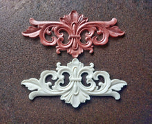 Load image into Gallery viewer, Large Resin pediment embellishment 32cm / furniture appliques, wall decore, antique pediment, resin appliques, furniture upcycle