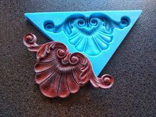 Load image into Gallery viewer, Silicone mold Vintage Shell pediment, shell moulding, furniture appliques, mold for clay, mold for resin, concrete mold