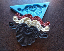 Load image into Gallery viewer, Silicone mold Vintage Shell pediment, shell moulding, furniture appliques, mold for clay, mold for resin, concrete mold