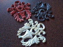 Load image into Gallery viewer, Decorative resin moulding, furniture appliques, wall decore, antique pediment, resin appliques, furniture upcycle, keyhole, wall pediments