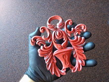 Load image into Gallery viewer, Decorative resin moulding, furniture appliques, wall decore, antique pediment, resin appliques, furniture upcycle, keyhole, wall pediments