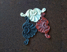 Load image into Gallery viewer, Shell style vintage pediment, furniture appliques, french style furniture embellishment, antique pediment, furniture upcycle, wall pediments