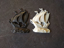 Load image into Gallery viewer, Sailboat resin applique, boat moulding, furniture appliques, little frigate onlay, sea mouldings