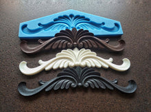 Load image into Gallery viewer, Silicone mold for ornate pediment 30cm long, furniture appliques, wall pediments, ornate pediments, mold for resin, mold for concrete, mouldings