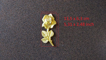 Load image into Gallery viewer, Flower resin moulding, golden flowers, furniture appliques, vintage onlays, flower wall pediments, roses onlay