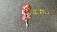 Load image into Gallery viewer, Flower roses resin moulding, golden flowers, furniture appliques, vintage onlays, flower wall pediments, roses onlay