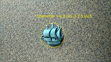 Load image into Gallery viewer, Silicone mold for little sailboat , little frigatt onlay mold , poly clay mold , boat mold, Furniture Appliques, sea decors