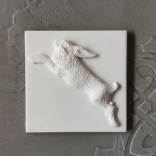 Load image into Gallery viewer, Square 3D Bunny decorative tile, square tile, decorative tile , rabbit applique, wall decor, backsplash tile