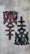 Load image into Gallery viewer, Silicone mold for large ornate vertical pediment 35 cm high (13.8 inch)  furniture embellishment, furniture overlays, vintage makeover