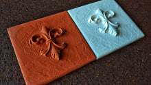 Load image into Gallery viewer, Square silicone mold for DIY tiles with 3d vintage element 9.8*9.8cm, Handmade tiles, concrete mold, cement mold, vintage tiles